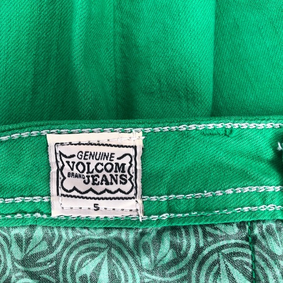 Volcom Kelly Green Straight Leg Jeans Size Junior 5 - Picture 6 of 7